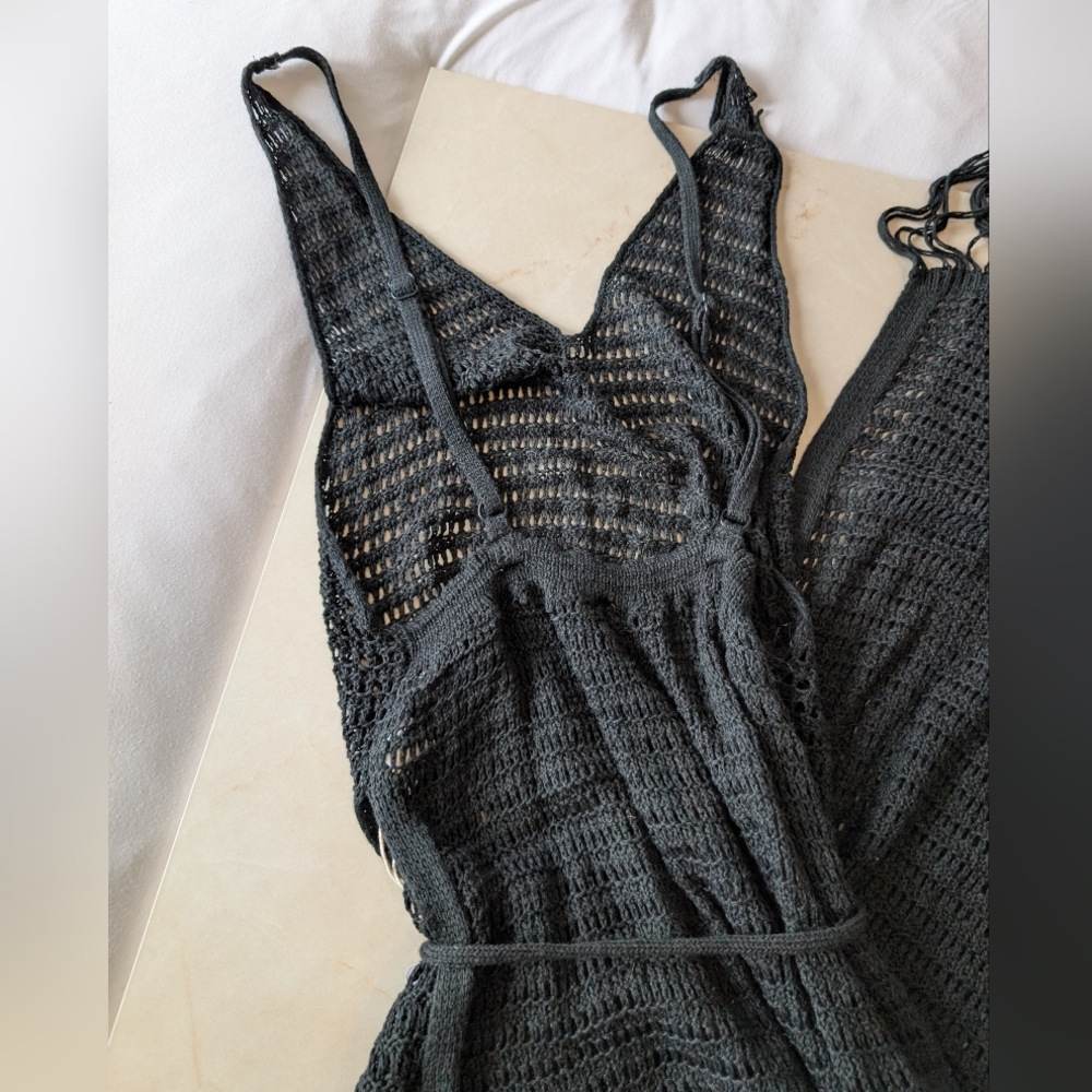Commense Black Crocheted Dress S Sleeveless Summer Vacation Resort - Picture 5 of 7